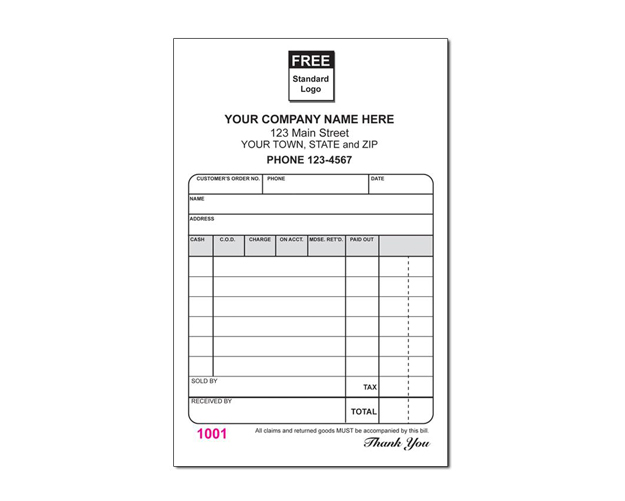 Receipt Forms Printing - Pumpkin Printing